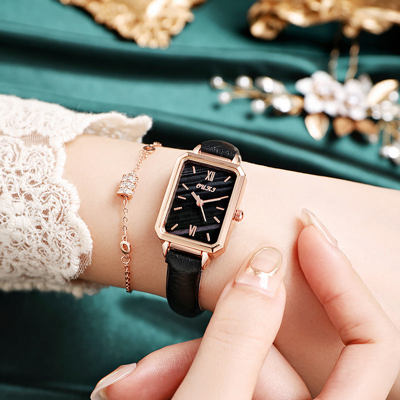 Douyin small green watch popular live broadcast small square watch women's watch retrofashion quartz watch