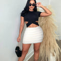 e-commerce women's clothing  fall and winter new arrival imitation fur short skirt zipper filled cotton stuffed fur skirt