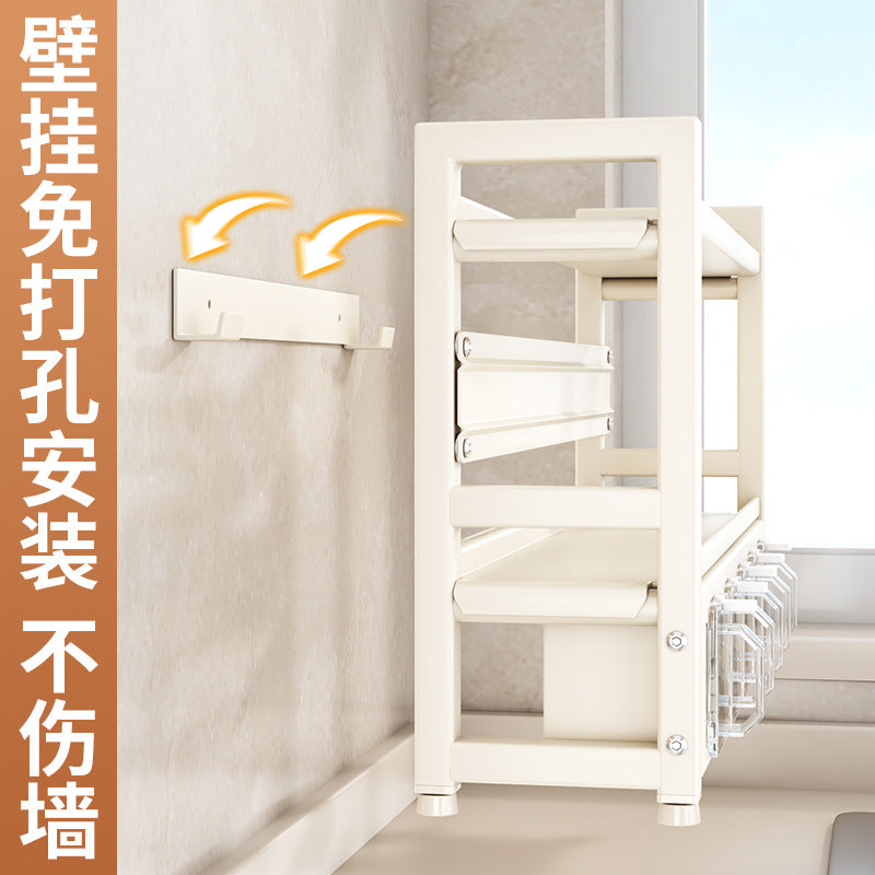 No punching, kitchen storage rack, oil, salt and vinegar seasoning rack, kitchen knife rack, seasoning rack, countertop multi-layer cutting board rack