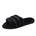 plus size rhinestone candy color thick sole furry slippers for women outwear2024fall and winternew arrival slippers k-style ins