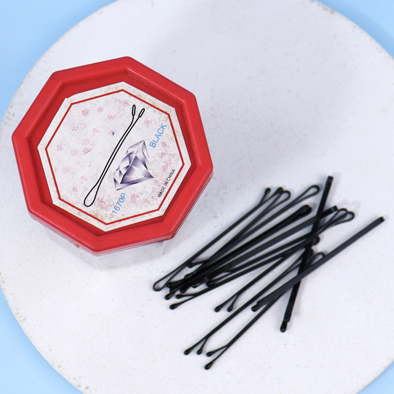 Cross-border simple boxed one-word metal clip plate hairpin back head broken hair fixed clip edge clip manufacturer customization