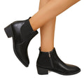 brown retro shoes women's fall and winter short boots british style boots thick heel chelsea boots women's thick heel nude boots