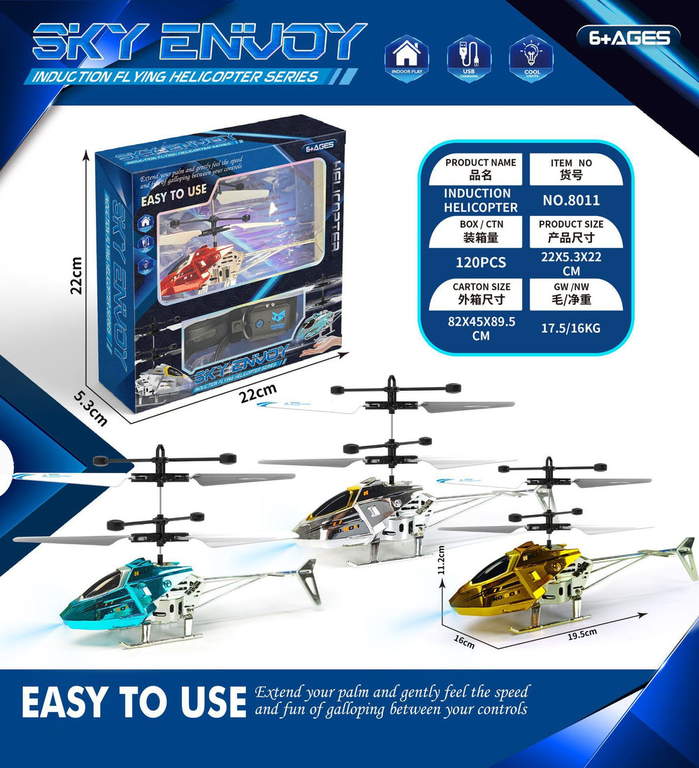 remote control aircraft model, rechargeable, drop-resistant, 3.5-channel, new sensor helicopter, children's flying toy for boys