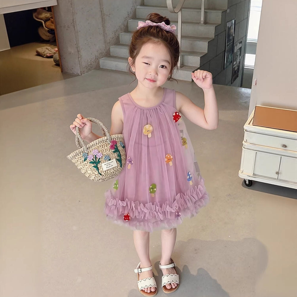 Summer dress girls sleeveless vest cartoon fairy baby fashionable sweet princess dress girls dress