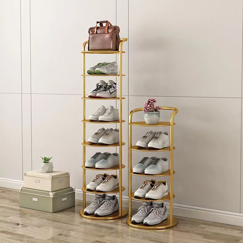 Shoe rack simple door for home multi-layer storage space-saving small narrow shoe rack strong and durable shoe cabinet iron art