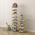 Shoe rack simple door for home multi-layer storage space-saving small narrow shoe rack strong and durable shoe cabinet iron art