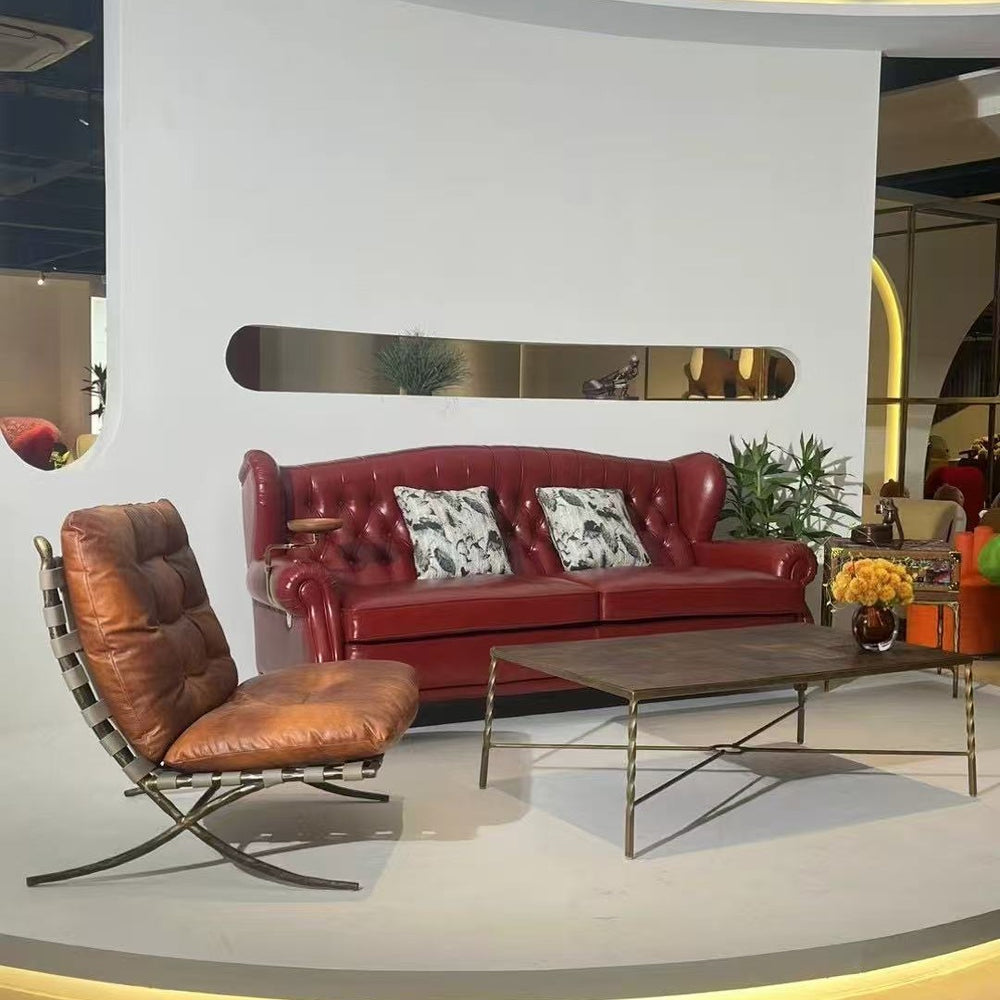 Leather american single sofa chair casual tiger bar chair classic stool retro1919 cigar godfather