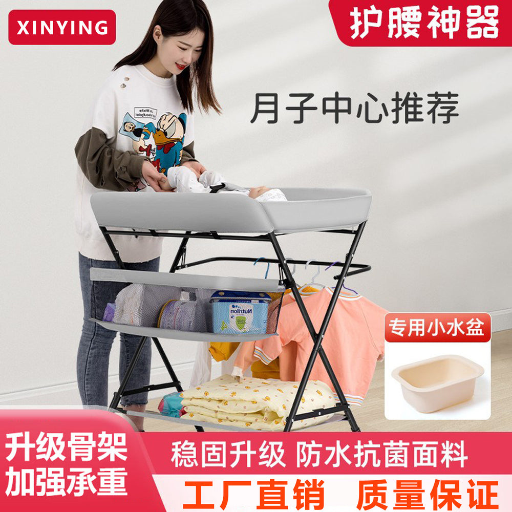 Diaper changing table - portable, multifunctional, foldable baby care station for newborns - bathing, diaper changing, and massage