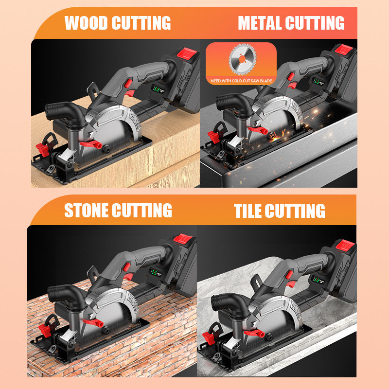 personalized nanwei brushless hand push saw woodworking decoration high power hand push saw portable 6inch lithium electric circular saw