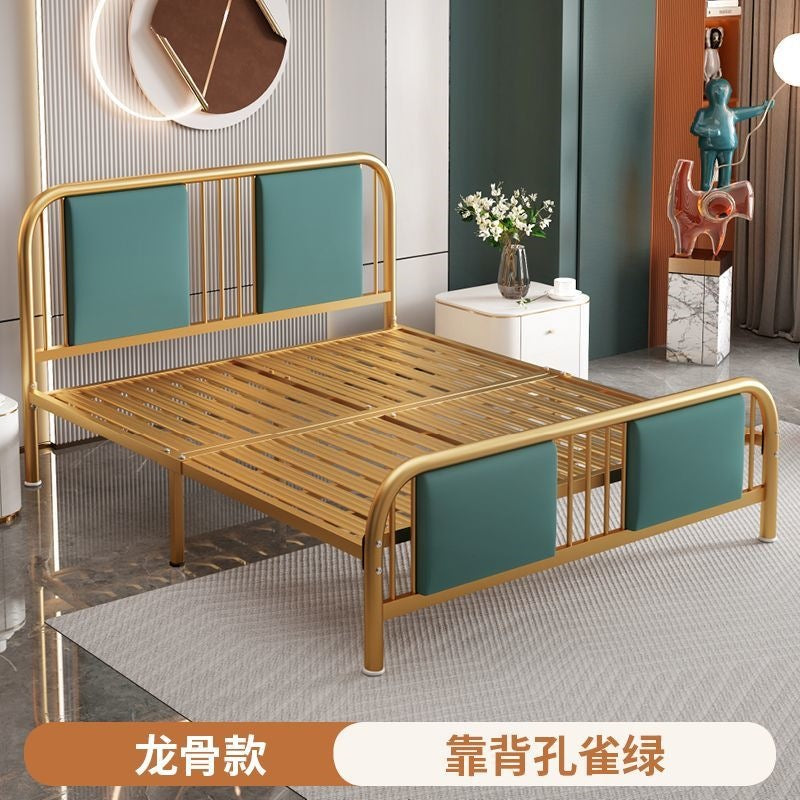 Iron bed double modern casual soft bed for home soft back bed apartment 1.35m b&b single iron bed