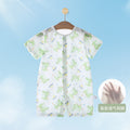 Baby short-sleeve snap-crotch romper, infant home air conditioning suit, breathable mesh crawling jumpsuit for 0-2 year olds