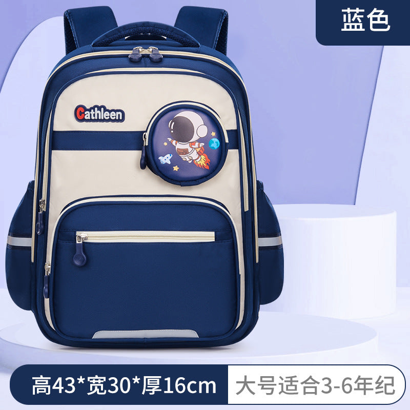 New schoolbag for primary school students, super light burden reduction and large capacity spine protection, male and female children's backpack for grades 3 to 6