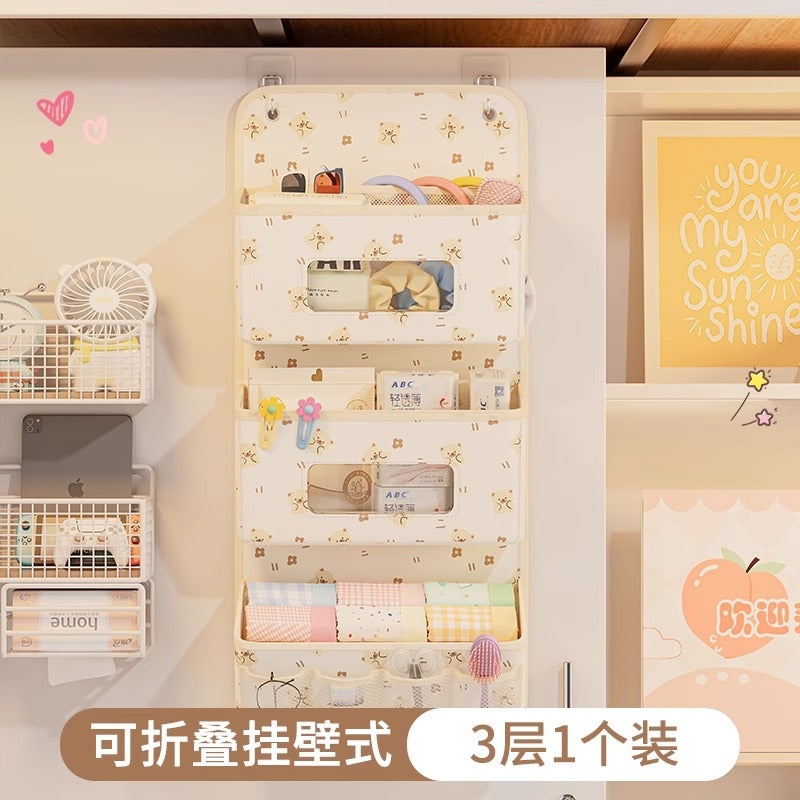 Dormitory bedside storage hanging bag hanging wall rack for glasses data cable mobile phone charger finishing box