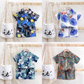 Boys' short-sleeve floral shirt beach vacation style summer baby short-sleeve top trendy shirt kids' shorts set