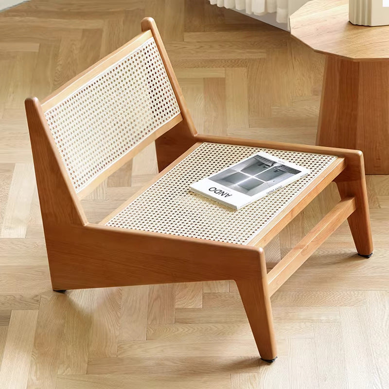 Scandinavianretro solid wood casual chair for home chandigarh single sofa wabi-sabi style rattan medieval balcony lounge chair