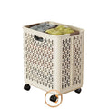 Cream style foldable dirty clothes basket with wheels dirty clothes basket dirty clothes storage basket laundry basket bathroom bathroom storage