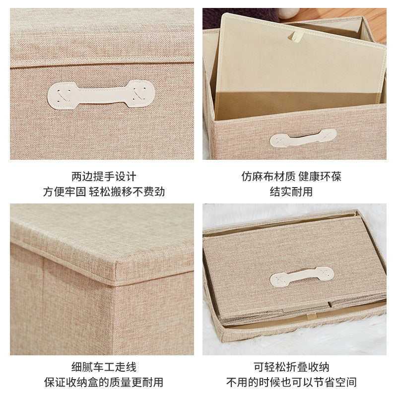Foldable Baina box, selected fabrics, preferred materials, wardrobe storage with lid, finishing box, personalized storage customization
