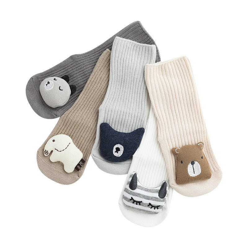 Babylon children's socks class a loose mouth baby knee socks korean style cartoon accessories baby non-slip floor socks