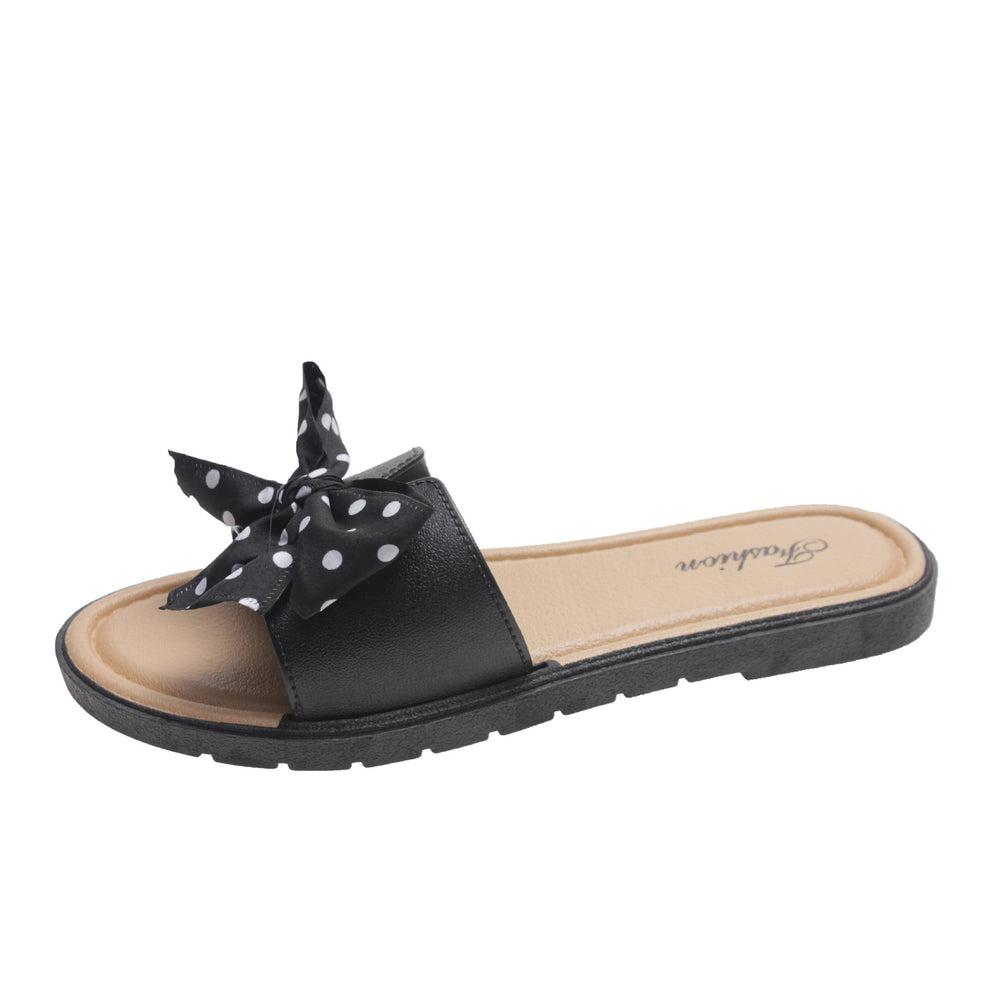 Influencer-approved bowknot sandals: women's summer outdoor fashion, versatile flat, non-slip thong sandals & beach shoes