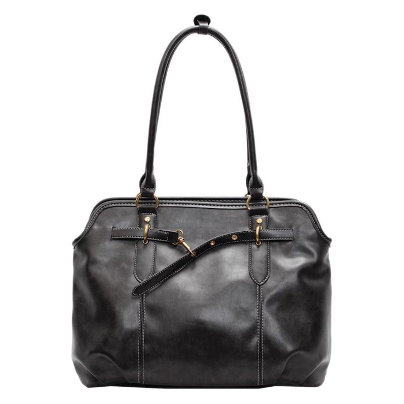 Retro lazy sense, briefcase bag, women's large-capacity texture, solid color, simple and popular foreign-style portable shoulder tote bag