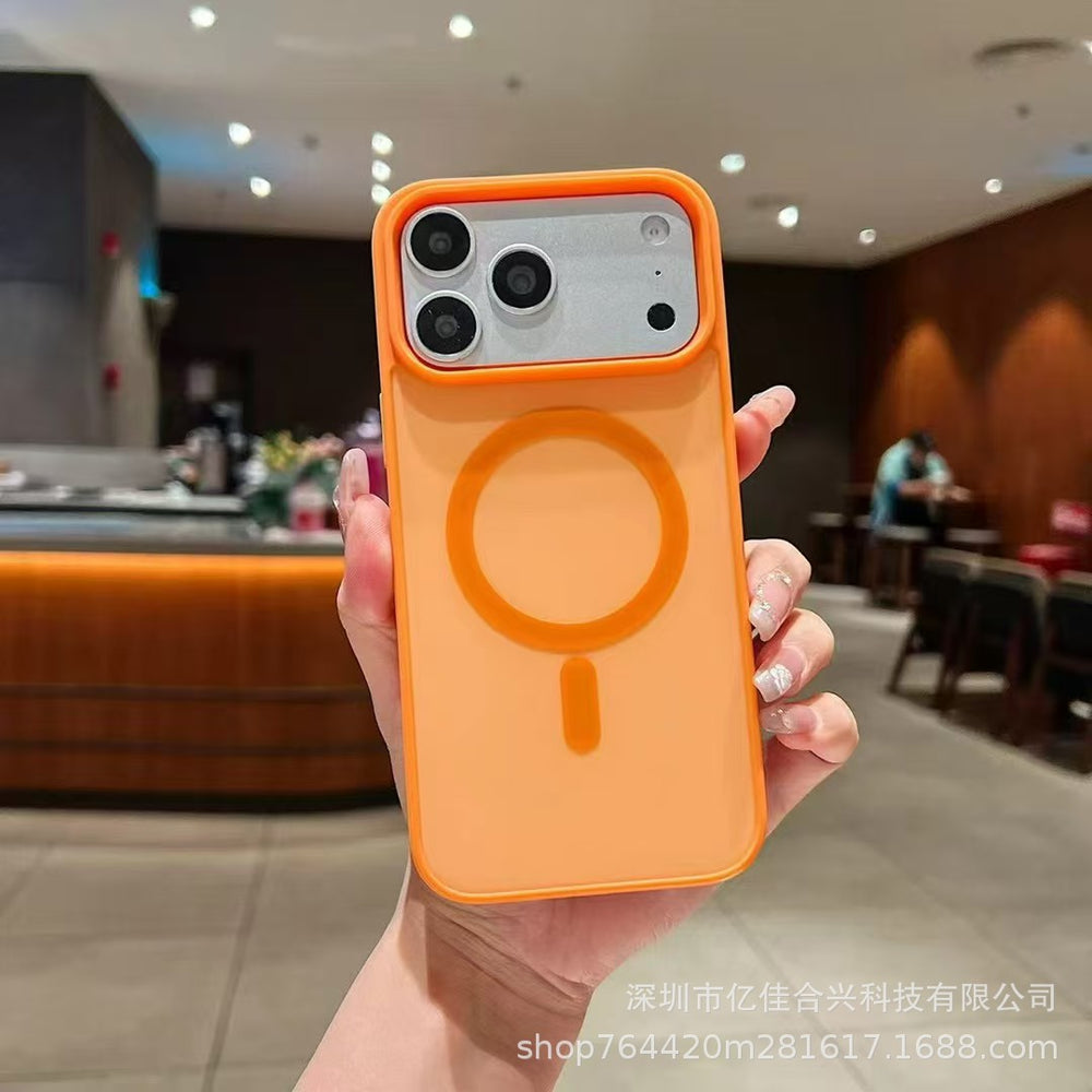 New skin-feeling contrasting color magnetic suction suitable for iphone17promax mobile phone case four-row mold apple 16 color