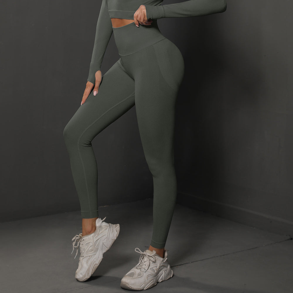 seamless smiley high-waisted tight yoga pants peach lift butt training yoga leggings sports running fitness pants for women