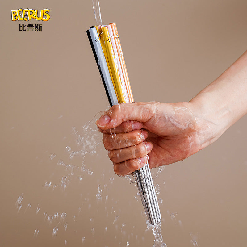 Original beerus co-branded 316 stainless steel chopsticks suit cartoon for homeclassy tableware chopsticks gift wholesale
