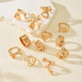 Wholesale glossy ring sets - european & american cross-border jewelry - statement lava line, bowknot, and heart alloy rings for women