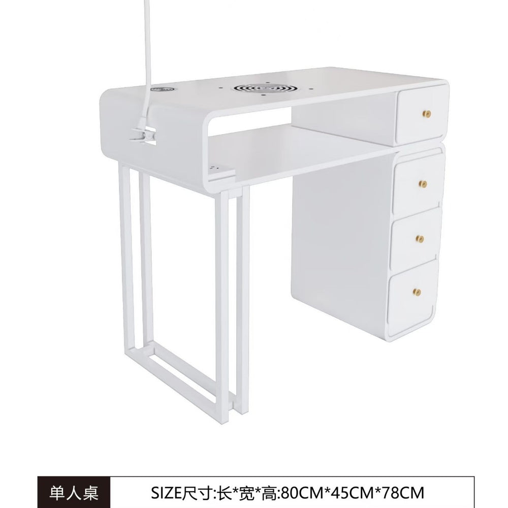 Widened 45cm, same price: iron sheet, baked enamel, odorless, multifunctional nail table - trendy, light luxury, cream-colored nail table