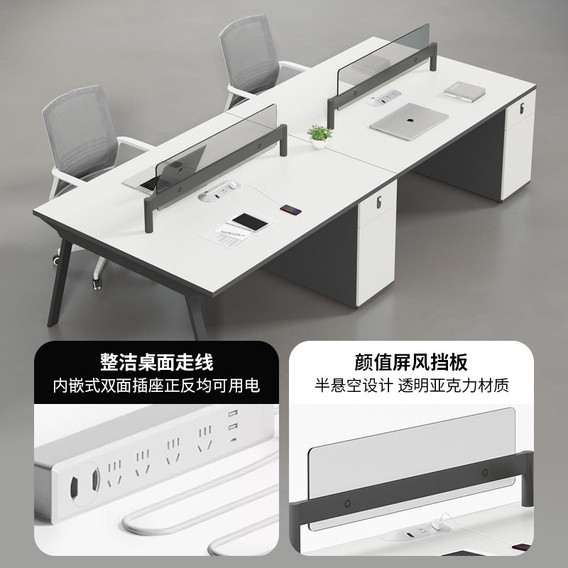 Saint li staff desk and chair combination casual modern employee booth four-six person desk screen workstation electric