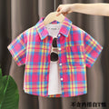 Kids' shirts: new  styles for boys - stylish cotton plaid shirts for spring and autumn. fashionable turn-down collar cardigans for toddlers and young children