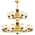 For home house classy chandelier natural jade duplex new lamp zhongshan full copper ancient town new chinoiserie marble
