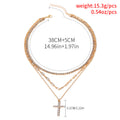 fashionnew arrival jewelry accessible luxury style diamond-encrusted necklace women's alloy cross stacked multi-layer necklace