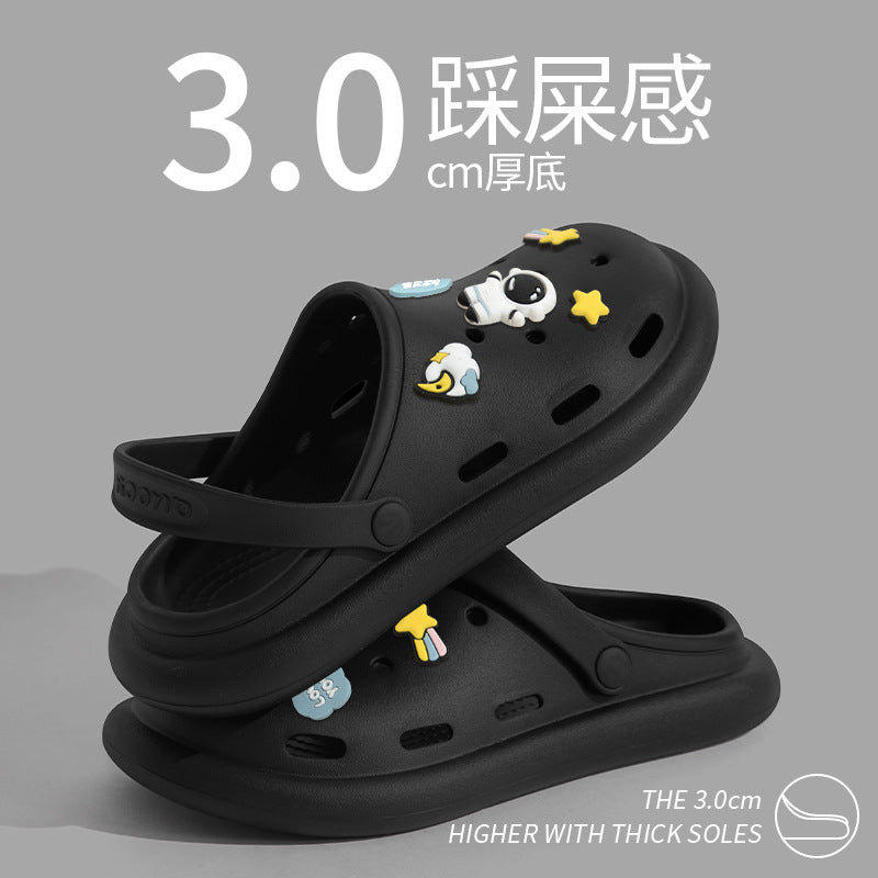 Crocs women's sandals 2023 summernew arrivalpopularthick solecute cartoon toe cap beach slippers trendy ins