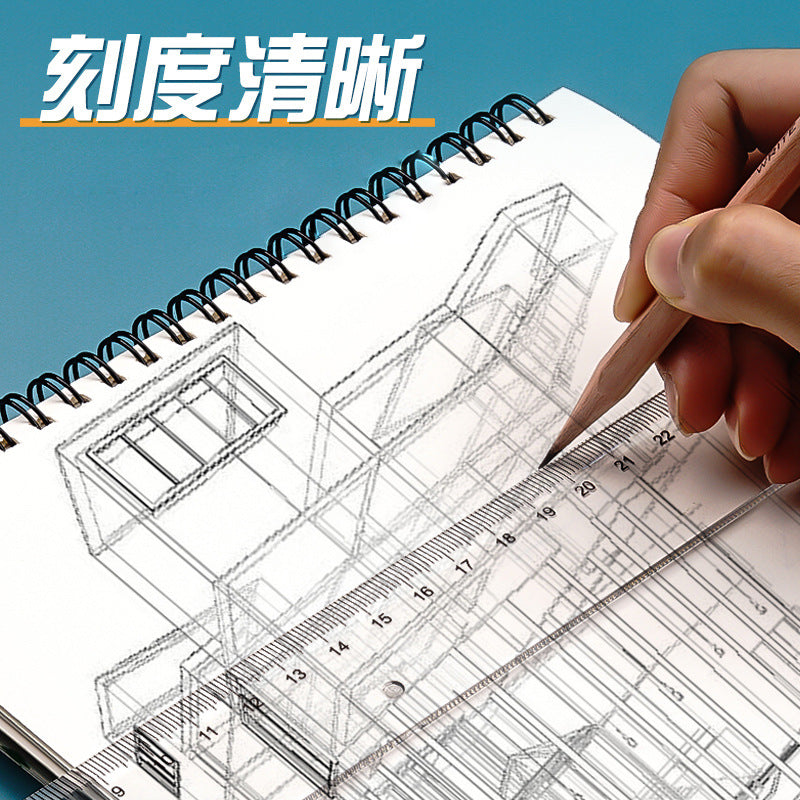 Deli 6230 ruler student transparent ruler 30cm office learning ruler ruler stationery office wholesale