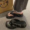 Y2 star flip-flops women's outerwear summer thick sole non-slip heightened flip-flops women's 2024new arrivaleasiest for matchfashion slippers