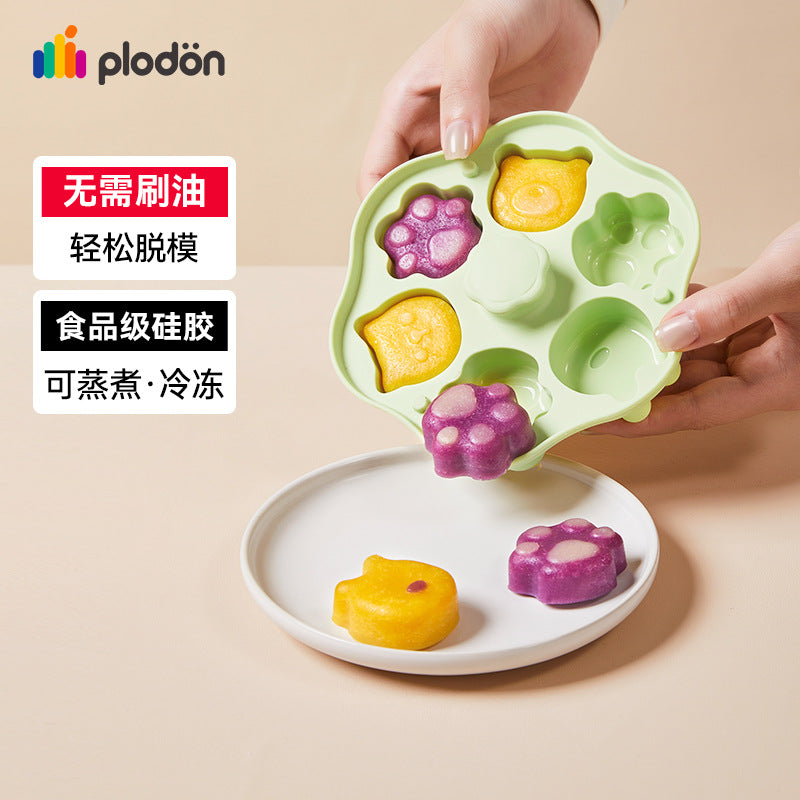 Pryton baby complementary food steamed cake mold food grade cat paw silicone bb baby complementary food tools high temperature resistant abrasives