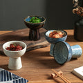 Japanese retro ceramic ice cream cup - stylish & unique ice cream bowl - creative dessert & pastry display plate - perfect for restaurants & home use