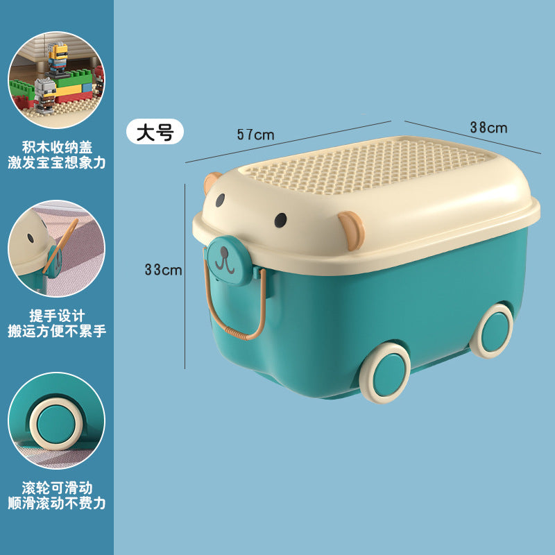 Kids toy storage box cute large capacity storage box plastic for home storage box baby clothes snack storage