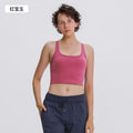 Fashioneasiest for matchnew arrival with chest pad yoga vest women's comfortable naked fitness bubble wrap sports bra s2081