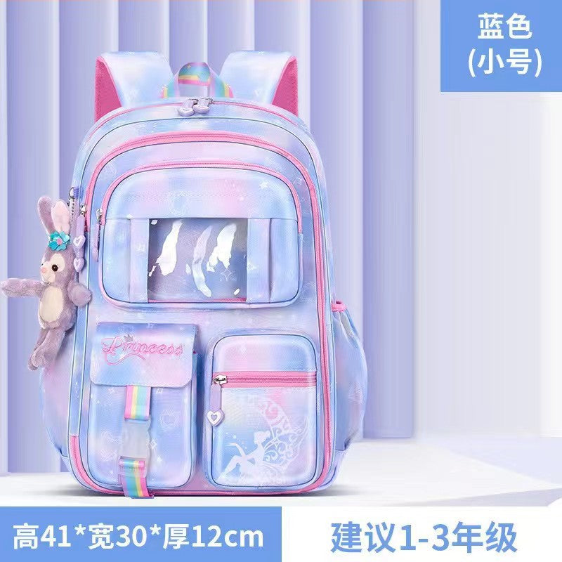 Internal and external single primary school student schoolbag spine protection 1-6 grade college student refrigerator door backpack breathable back pad to reduce load and breathable