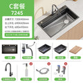 Nano gun gray sink large single slot kitchen 304 stainless steel handmade vegetable basin sink undercounter basin for home