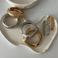 Wholesale shiny bangle bracelets - european & american style cross-border jewelry accessories - square, unique bangle - metal spring bracelet - open cuff for women