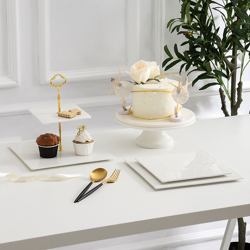 Dessert plate display stand set, cake tray, afternoon tea tableware, snack holder, cold food plate, tea break platter