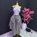 European and american cross-border women's fashion:  summer new arrivals - high-waisted, asymmetrical, mid-length plaid a-line skirt