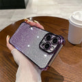Suitable for apple 16pro four-corner anti-fall electroplated mobile phone case iphone15/14 glitter ring holder protective cover