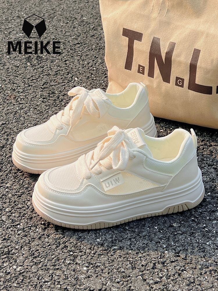 RV mesh breathable little white shoes women's 2024 new summer thin thick baseplate shoes niche milk huhu casual shoes women