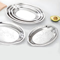 Stainless steel plate - home dinner plate, apricot blossom egg plate, oval fish plate, bbq plate, tray - premium & auspicious dinnerware