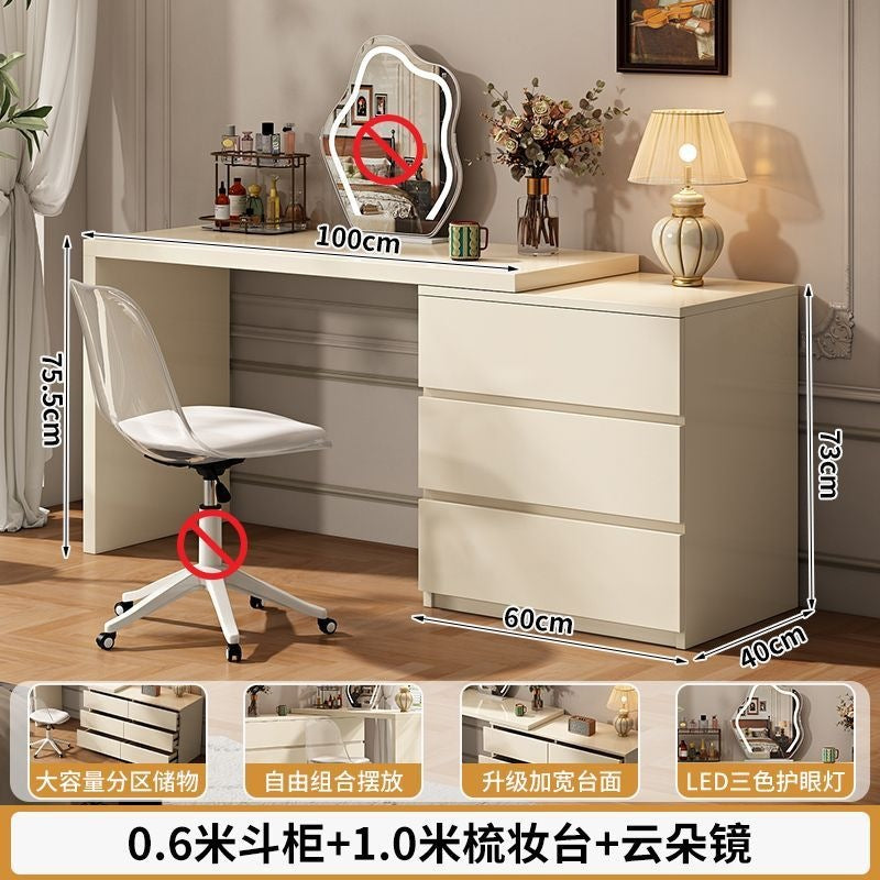 French cream style bedroom vanity table all-in-one chest of drawers dressing table bed end storage cabinet corner table small apartment with drawers
