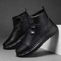 Men's winter warm cotton shoes - fleece lined, non-slip, casual high-top cotton shoes for men, elderly cotton shoes, men's leather cotton shoes for seniors